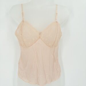 Vintage Vassarette Lace Camisole‎ Size S 34 Nude Sheer Y2K Lingerie Romantic Fem